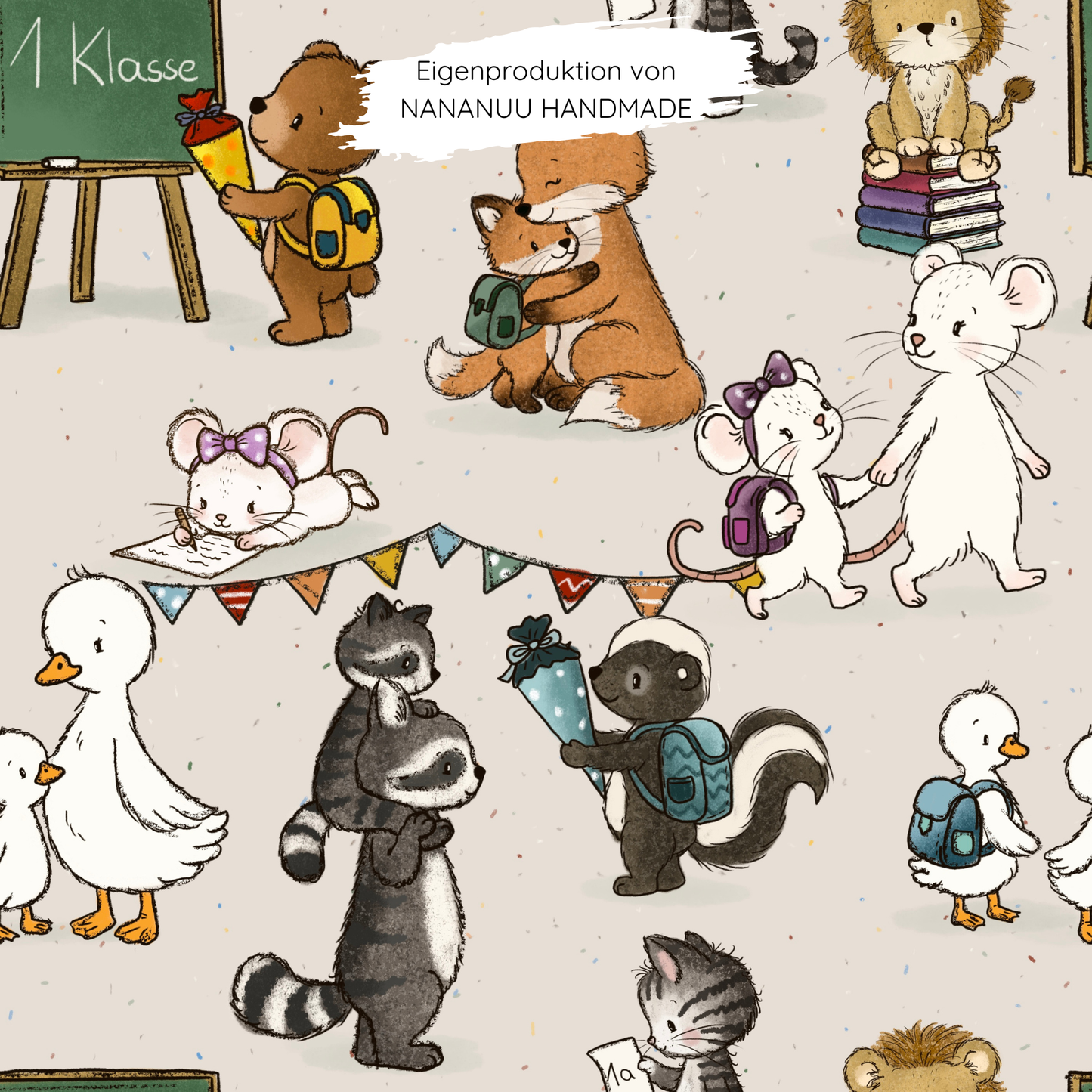French Terry Schule beige
