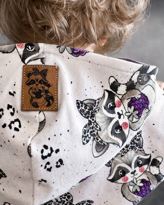 Kunstleder-Label Waschbärchen