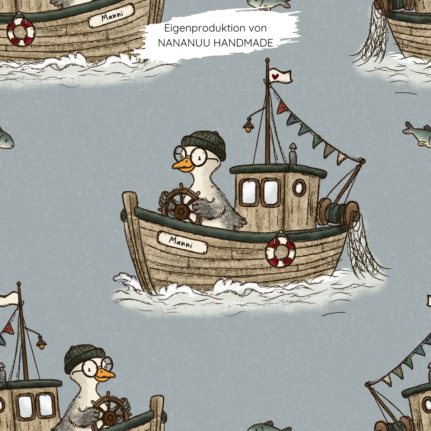 Vorbestellung: French Terry Manni Fischkutter